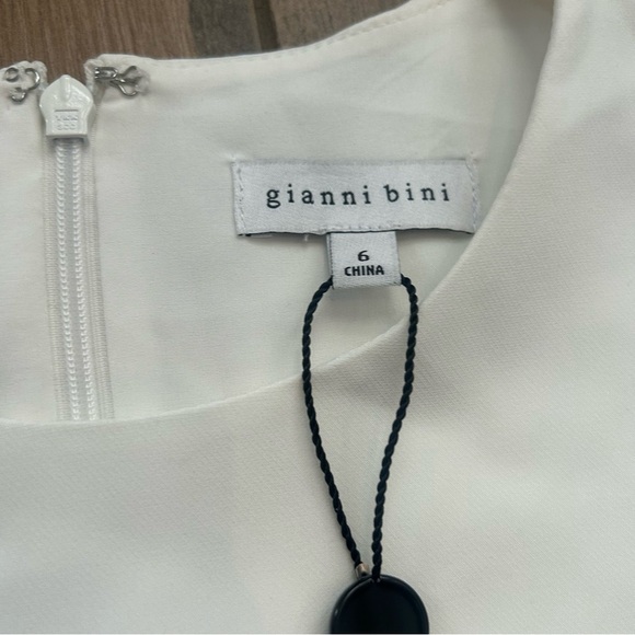 Gianni Bini Cream Sheath Midi Dress Long Sleeve Mock Neck - Picture 6 of 9